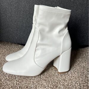 Madden Girl Windy white ankle booties